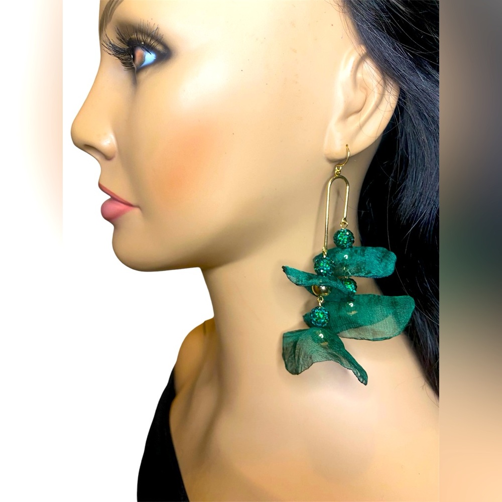 Nicole Miller New York Green Statement Earrings